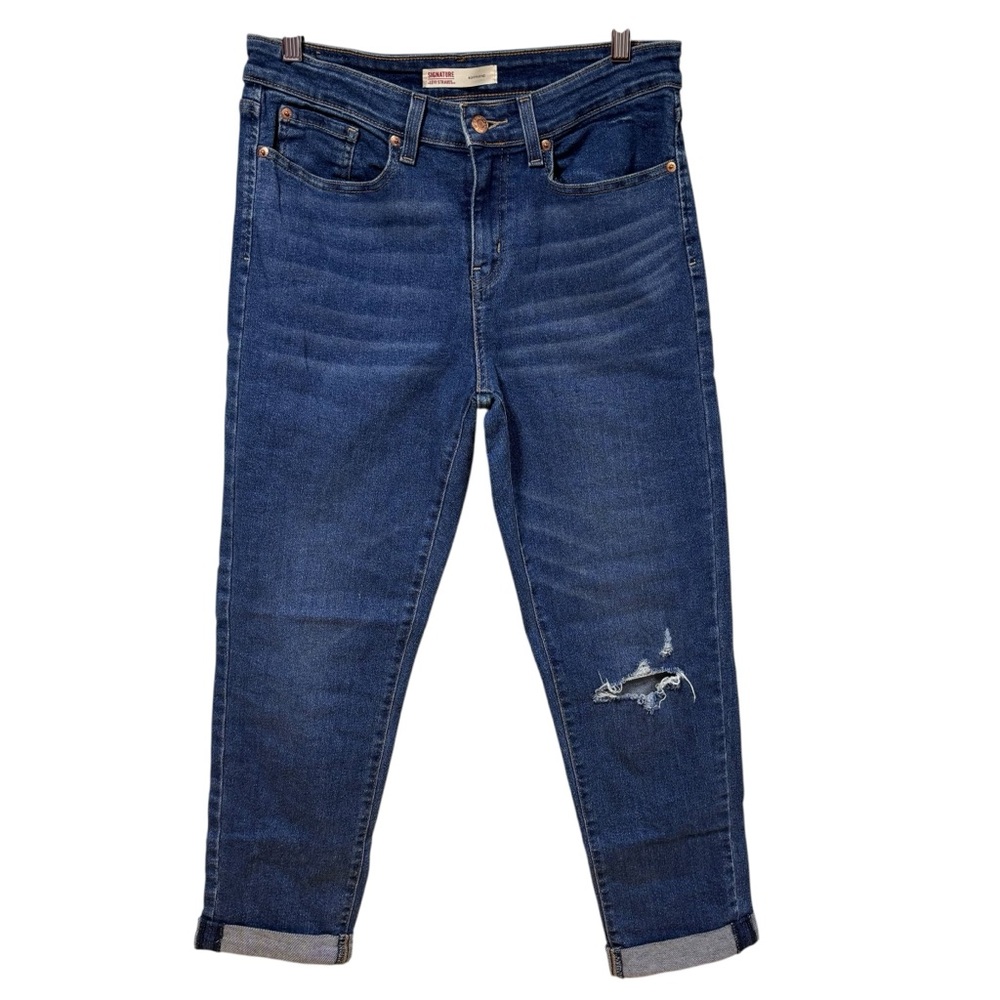 Signature Levi Strauss Womens Boyfriend Jeans Distressed  10 W30‎ #647